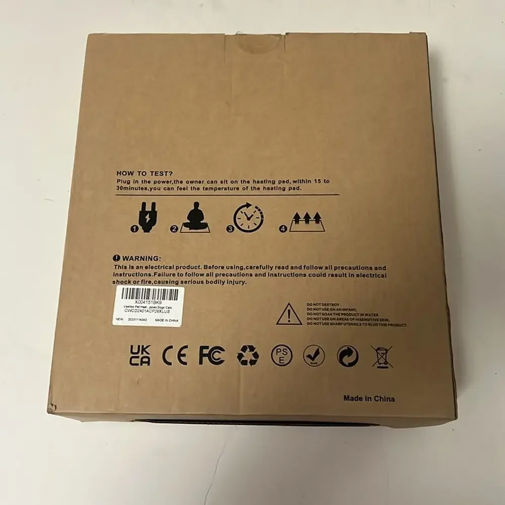 VEEHOO PET HEATING PAD INDOOR/ OUTDOOR ‎ 80X60CM